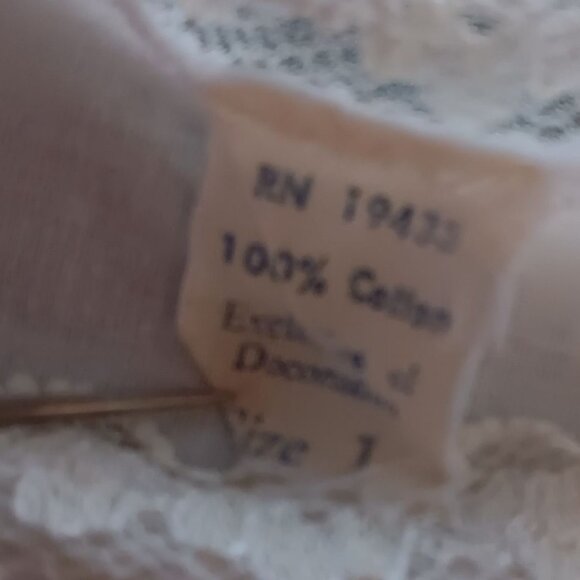 12m 1yr Vintage Dress White Lace-Trimmed Cotton Sleeveless Ruffle Hem 1950's mcm - Picture 2 of 6